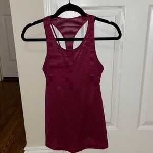 Lululemon Athletica Burgundy Striped Tank Top